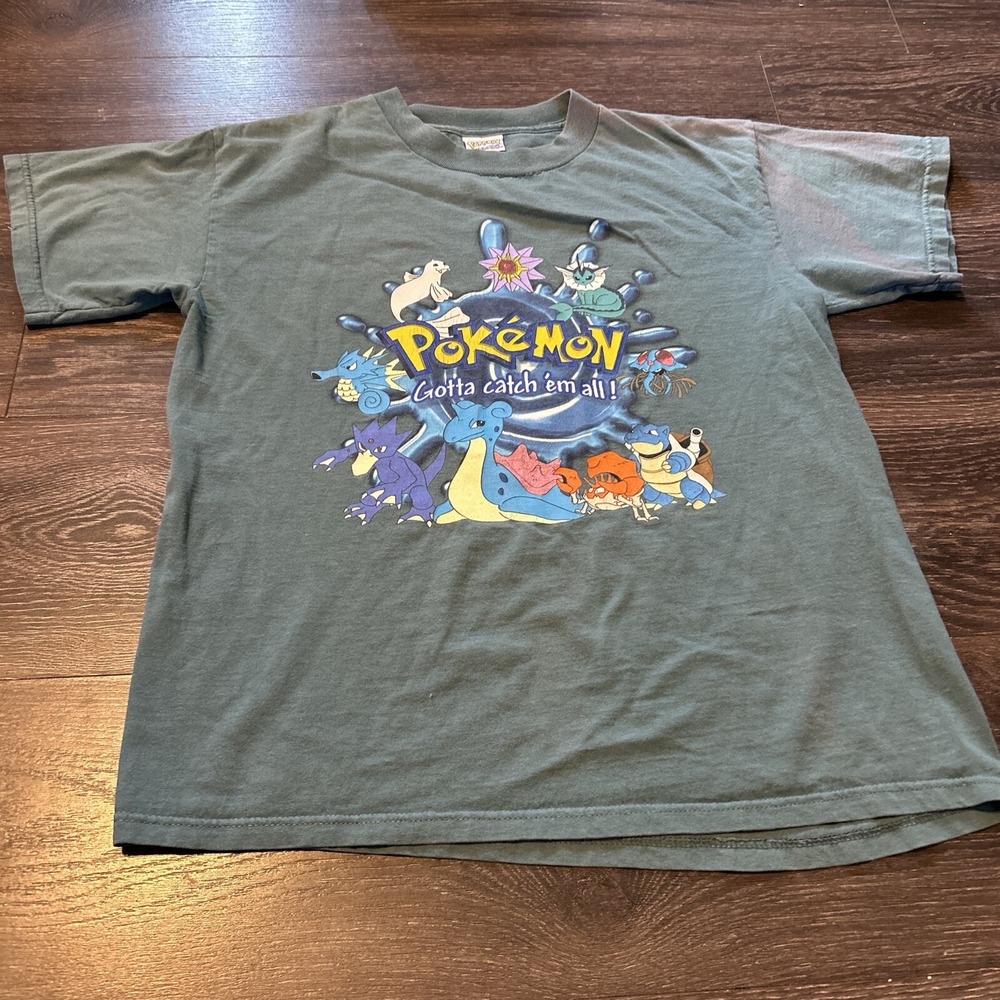 Vintage 1999 Officially Licensed T Shirt Pokémon Water Type Lapras Youth XL READ